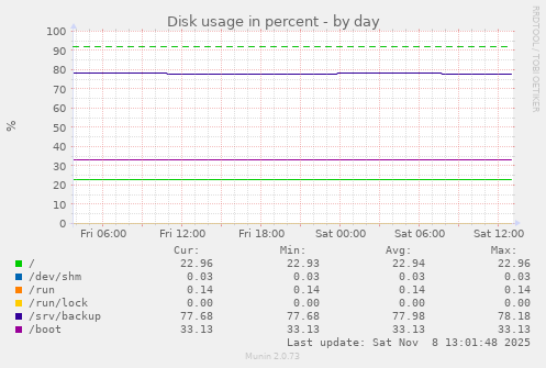 Disk usage in percent