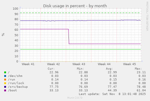 Disk usage in percent