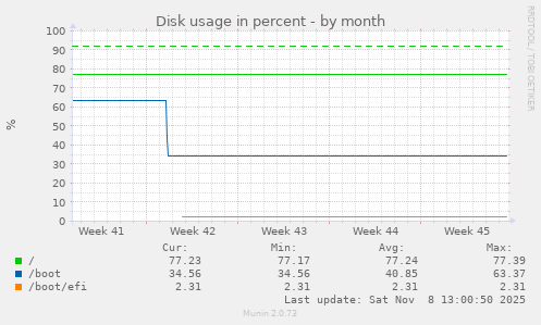 Disk usage in percent