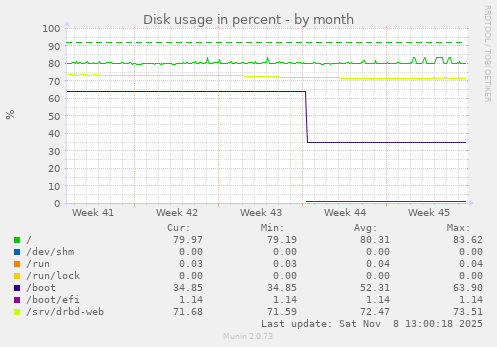 Disk usage in percent